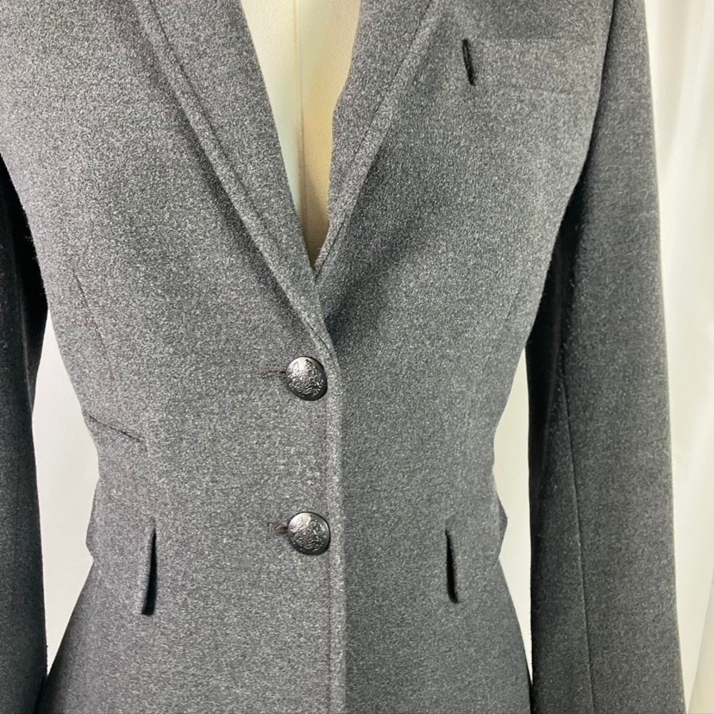 Cremieux Gray Wool Blend Blazer Jacket Women's 0 Business Career Tailored Fitted - Picture 3 of 11